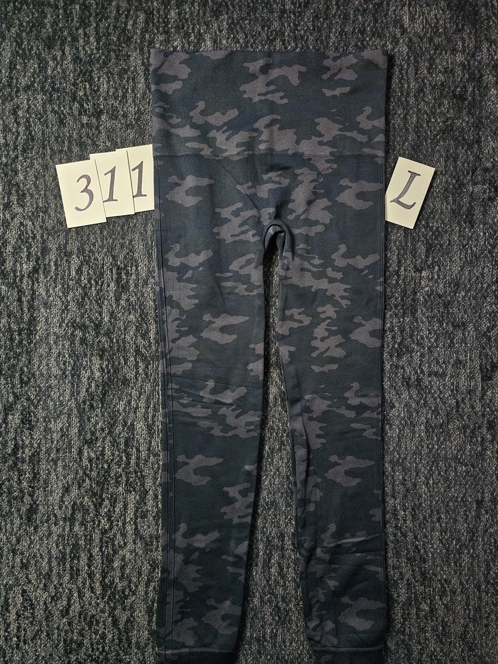Spanx Womens Camouflage High-Waist Leggings - Black/Gray